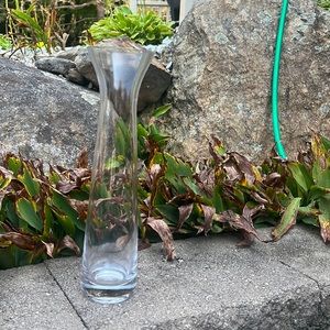 Long heavy glass vase